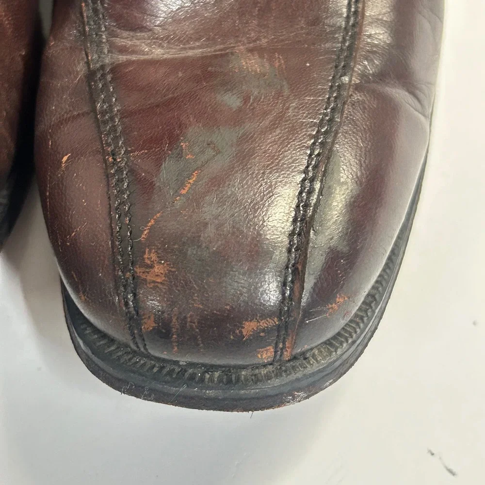 Florsheim Leather Side Zip Ankle Boots Brown Mens 8 D Square Toe 11087-05 Dress
